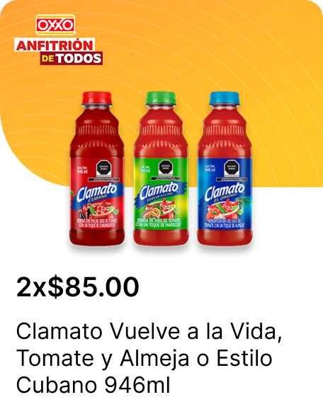 Clamato Vuelve a la Vida o Tomate y Almeja o Estilo Cubano 946ml