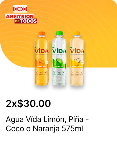 Agua Vida Limon o Pina  Coco o Naranja 575ml