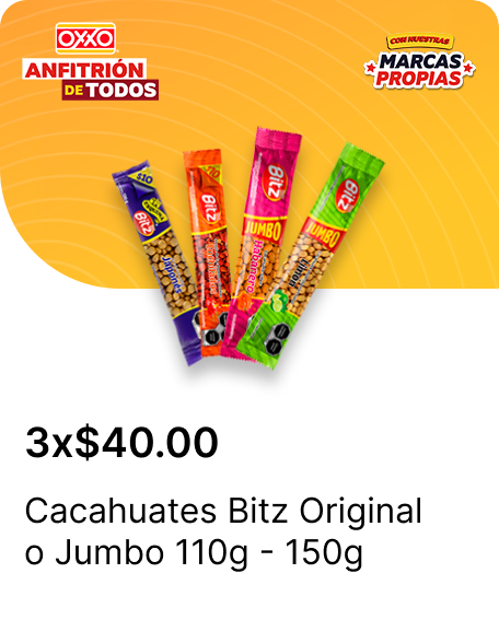 Cacahuates Bitz Original o Jumbo 110g a 150g