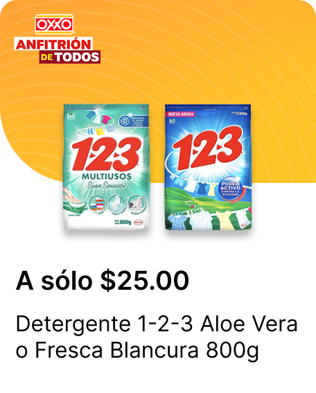 Detergente 123 Aloe Vera o Fresca Blancura 800g