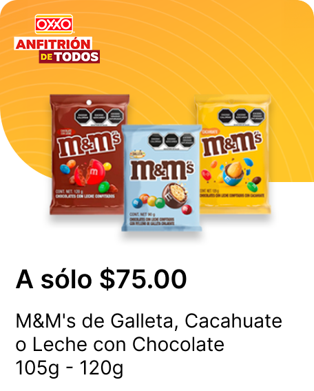 M&Ms de Galleta o Cacahuate o Leche con Chocolate 105g a 120g