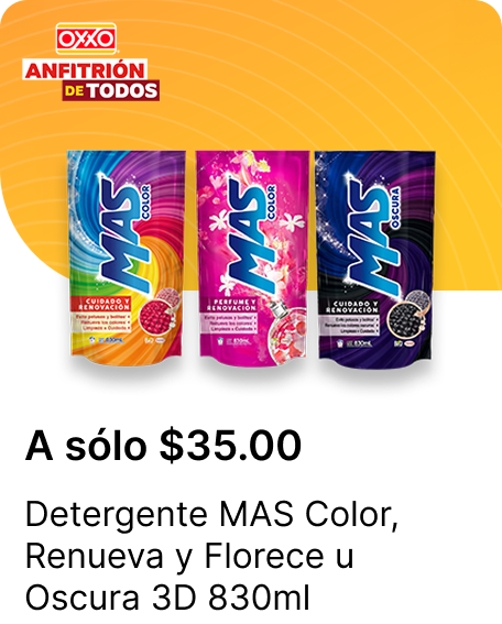 Detergente MAS Color o Renueva y Florece u Oscura 3D 830ml