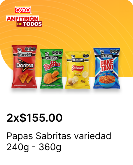 Papas Sabritas variedad 240g a 360g
