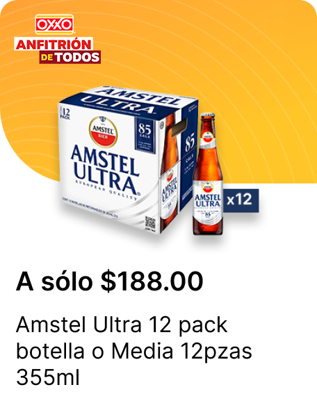 Amstel Ultra 12 pack botella o Media 12pzas 355ml