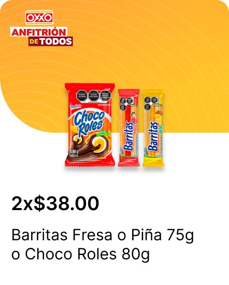 Barritas Fresa o Pina 75g  o Choco Roles 80g