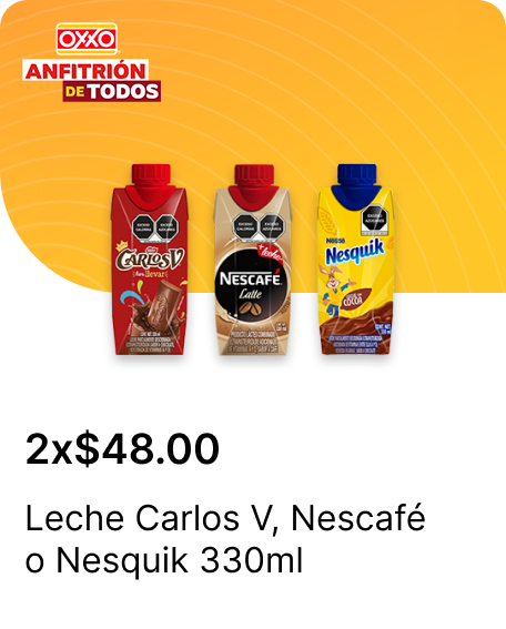 Leche Carlos V o Nescafe o Nesquik 330ml