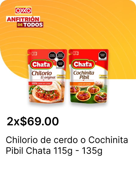 Chilorio de cerdo o Cochinita Pibil Chata 115g  135g
