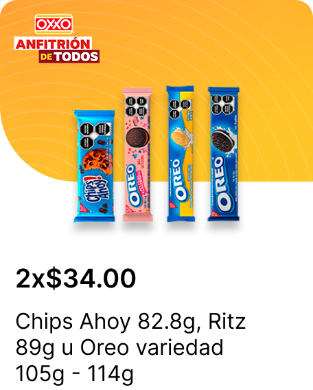 Chips Ahoy 82.8g o Ritz 89g u Oreo variedad 105g  114g