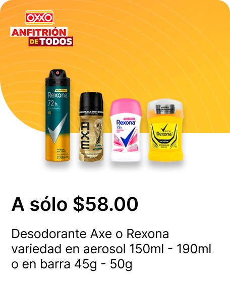 Desodorante Axe o Rexona variedad en aerosol 150ml  190ml o en barra 45g  50g