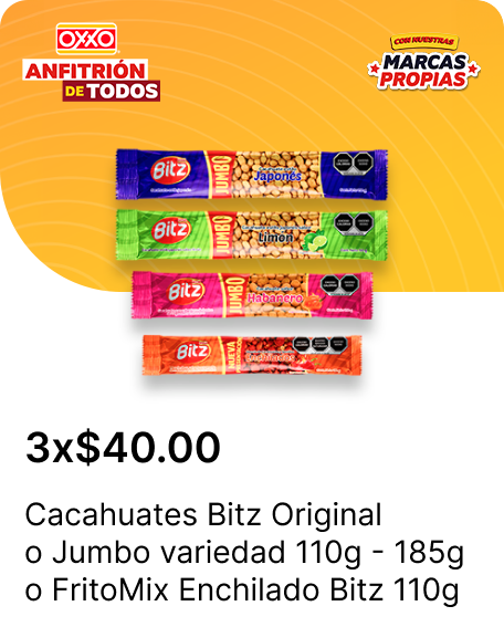 Cacahuates Bitz Original o Jumbo variedad 110g  185g o FritoMix Enchilado Bitz 110g 