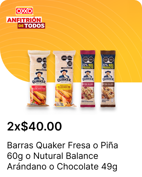 Barras Quaker  Fresa o Pina 60g o Nutural Balance Arandano o Chocolate 49g