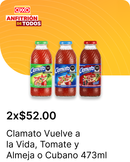 Clamato Vuelve a la Vida o Tomate y Almeja o Cubano 473ml