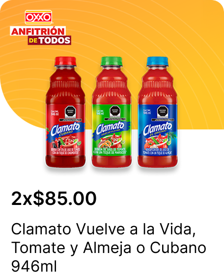 Clamato Vuelve a la Vida o Tomate y Almeja o Cubano 946ml