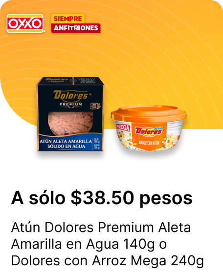 Atun Dolores Premium Aleta Amarilla en Agua 140g  o Dolores con Arroz Maxi 240g