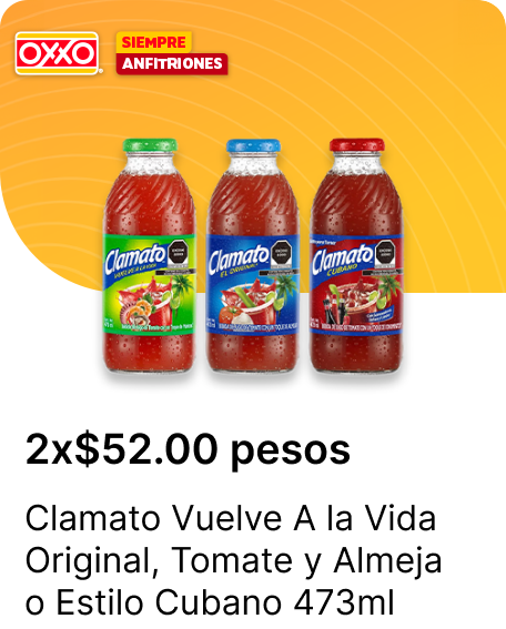 Clamato Vuelve A la Vida  Original o Tomate y Almeja  o Estilo Cubano 473ml