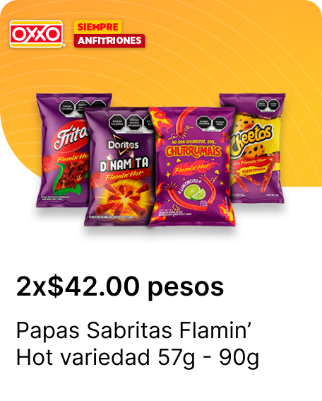 Papas Sabritas Flamin Hot variedad 57g  90g