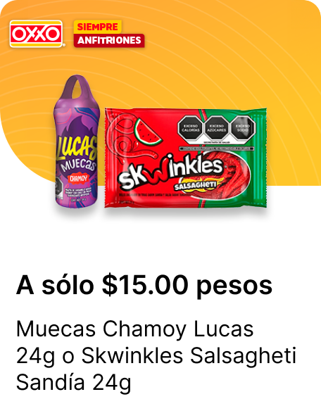 Muecas Chamoy Lucas 24g  o Skwinkles Salsagheti Sandia 24g