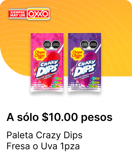 Paleta Crazy Dips Fresa o Uva 1pza