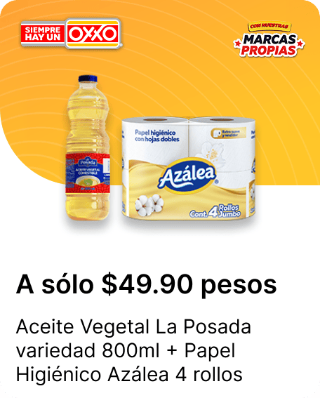 Aceite Vegetal La Posada variedad 800ml y Papel Higienico Azalea 4 rollos