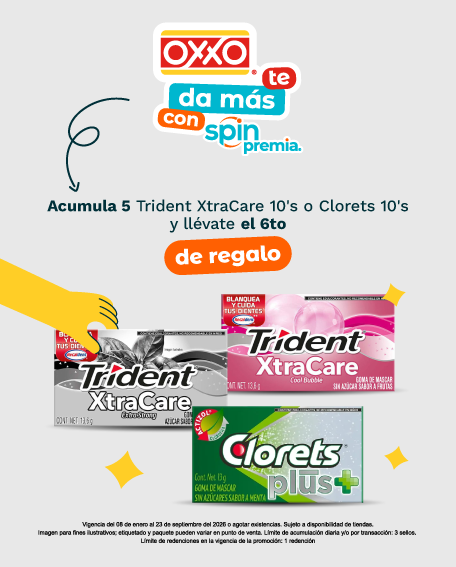Acumula 5 y llévate el 6to Trident extra care